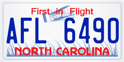 NC license plate AFL6490