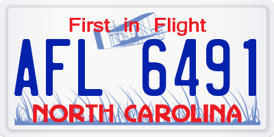 NC license plate AFL6491