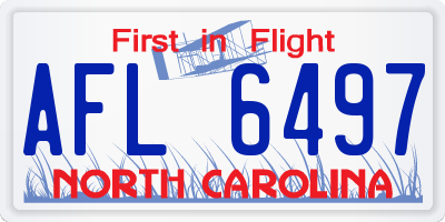 NC license plate AFL6497