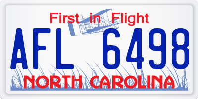NC license plate AFL6498
