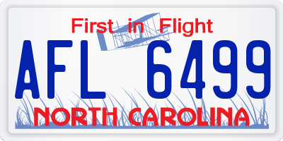 NC license plate AFL6499