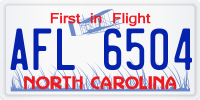 NC license plate AFL6504