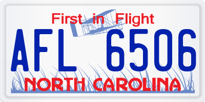 NC license plate AFL6506