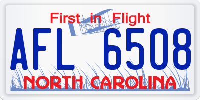 NC license plate AFL6508