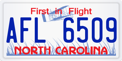 NC license plate AFL6509