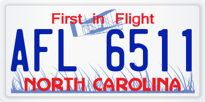 NC license plate AFL6511