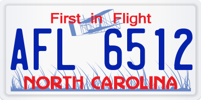 NC license plate AFL6512