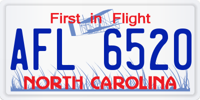 NC license plate AFL6520