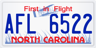 NC license plate AFL6522