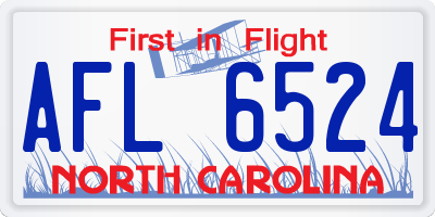 NC license plate AFL6524