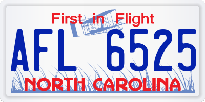 NC license plate AFL6525