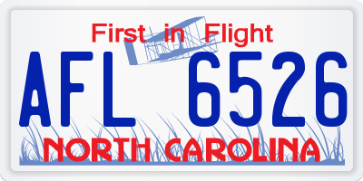 NC license plate AFL6526
