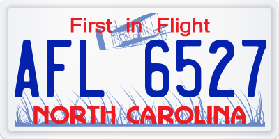 NC license plate AFL6527
