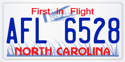 NC license plate AFL6528