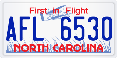 NC license plate AFL6530