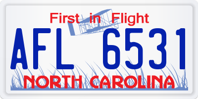 NC license plate AFL6531