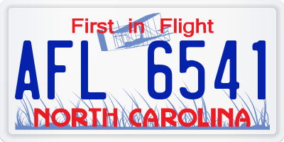 NC license plate AFL6541