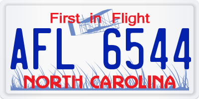 NC license plate AFL6544