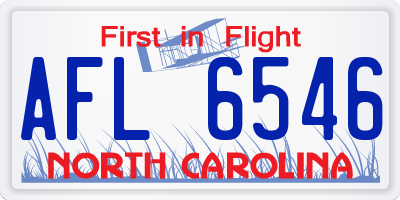 NC license plate AFL6546