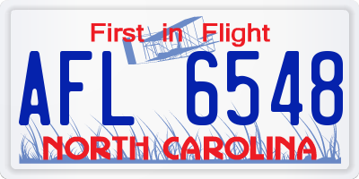 NC license plate AFL6548