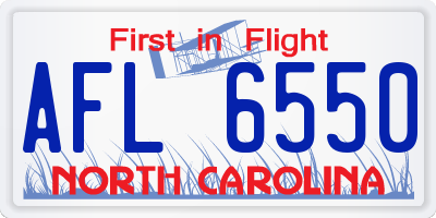 NC license plate AFL6550