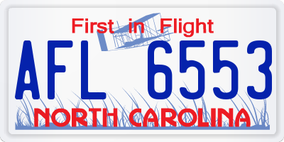 NC license plate AFL6553