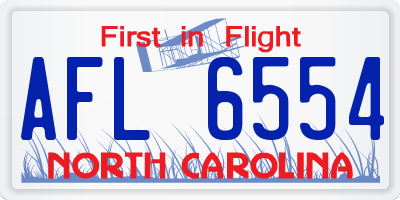 NC license plate AFL6554