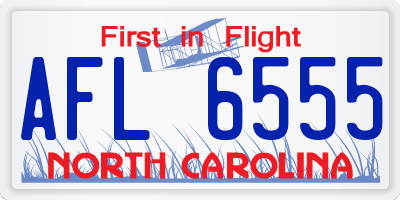 NC license plate AFL6555
