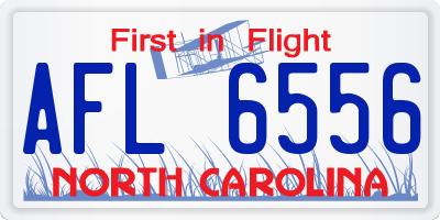 NC license plate AFL6556