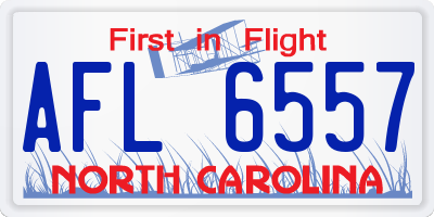 NC license plate AFL6557