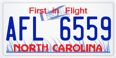 NC license plate AFL6559