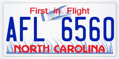 NC license plate AFL6560