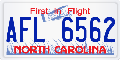NC license plate AFL6562