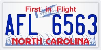 NC license plate AFL6563