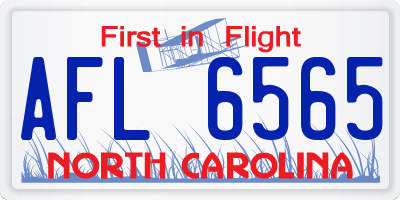 NC license plate AFL6565