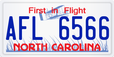 NC license plate AFL6566