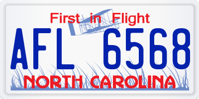 NC license plate AFL6568