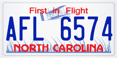 NC license plate AFL6574