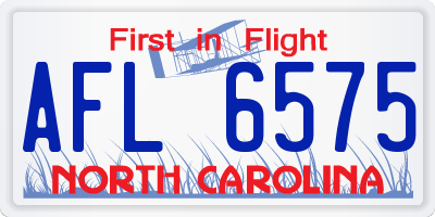 NC license plate AFL6575
