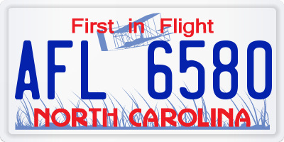 NC license plate AFL6580
