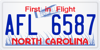 NC license plate AFL6587