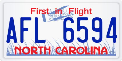 NC license plate AFL6594