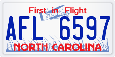 NC license plate AFL6597