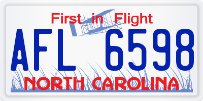 NC license plate AFL6598