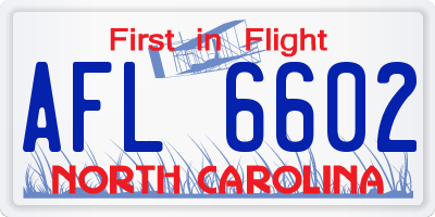 NC license plate AFL6602