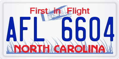 NC license plate AFL6604