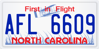 NC license plate AFL6609