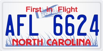 NC license plate AFL6624
