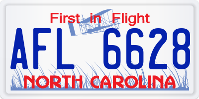 NC license plate AFL6628