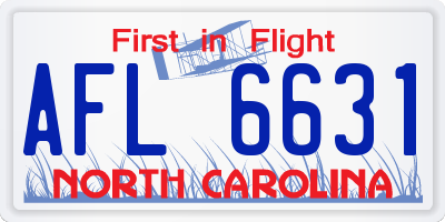 NC license plate AFL6631